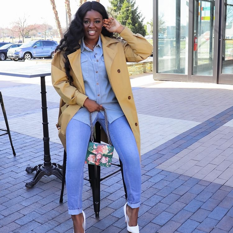 photo of woman in trench coat