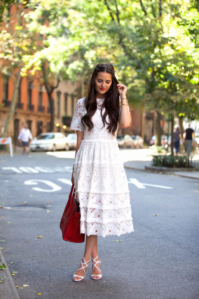 white lace dress